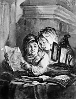 Boy and girl looking at drawings, abrahamvanstrij