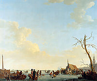 Merriment on frozen river, abrahamvanstrij