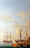 Unloading wood at Builenwalenvest, abrahamvanstrij