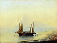 Barge in the sea shore, aivazovsky