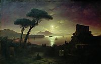 The Bay of Naples at moonlit night, 1842, aivazovsky