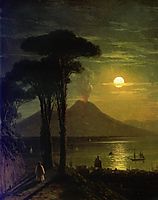 The Bay of Naples at moonlit night. Vesuvius, 1840, aivazovsky