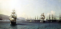 Black Sea Fleet in the Bay of Feodosia, just before the Crimean War, 1890, aivazovsky