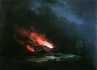 Burning ship (the episode of the Russian-Turkish War), aivazovsky