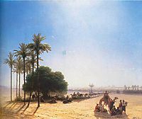 Caravan in the oasis. Egypt, 1871, aivazovsky