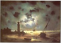 Coast of sea at night, 1847, aivazovsky