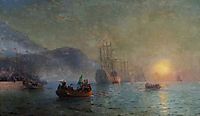Columbus sailing from Palos, 1892, aivazovsky