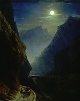 Darial Gorge. Moon night, 1868, aivazovsky