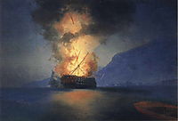 Exploding Ship   , 1900, aivazovsky