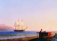 Frigate under sails, 1838, aivazovsky