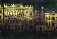 Ka d-Ordo Palace in Venice by moonlight, 1878, aivazovsky