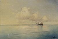 Landscape with a sailboat, aivazovsky