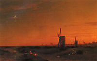 Landscape With Windmills, aivazovsky