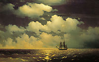 Meeting of the Brig Mercury with the Russian Squadron After the Defeat of Two Turkish Battleships, 1848, aivazovsky