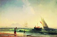 Meeting of a fishermen on coast of the bay of Naples, 1842, aivazovsky