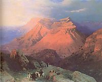 Mountain Village Gunib in Daghestan View from the East, 1869, aivazovsky