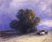 Ox Cart Crossing a Flooded Plain, 1897, aivazovsky