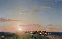 Ox train on the steppe, aivazovsky