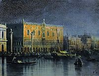 Palace rains in Venice by moonlight, 1878, aivazovsky