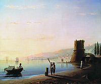 The pier in Feodosia, 1840, aivazovsky