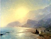 Pushkin and Countess Raevskaya by the sea near Gurzuf and Partenit, 1886, aivazovsky