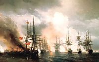Russian-Turkish Sea Battle of Sinop on 18th November 1853, 1853, aivazovsky