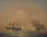 Sea battle, 1855, aivazovsky
