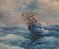 Sea with a ship, aivazovsky