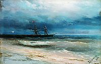 Sea with a ship, 1884, aivazovsky