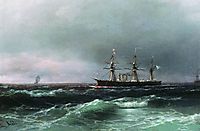 Ship at sea, 1870, aivazovsky