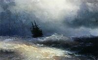 Ship in a storm, 1887, aivazovsky