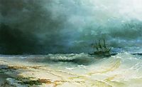 Ship in a storm, 1895, aivazovsky