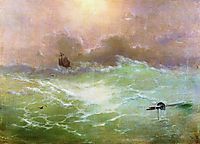 Ship in a storm, 1896, aivazovsky