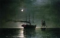 Ships in the stillness of the night, 1888, aivazovsky