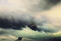 Ships in a Storm  , 1860, aivazovsky