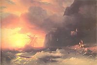 The Shipwreck near mountain of Aphon, 1856, aivazovsky