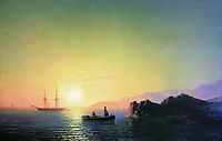 Sunset at the Crimean coast, 1856, aivazovsky