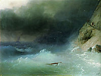 The Tempest near rocks, 1875, aivazovsky