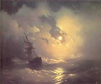 Tempest on the sea at nidht, 1849, aivazovsky