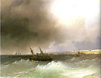 View of Odessa from the sea, 1865, aivazovsky