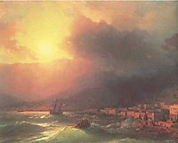 View of Yalta in evening, 1870, aivazovsky
