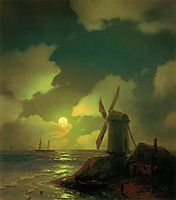 Windmill on the Sea Coast, 1851, aivazovsky