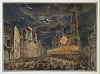 Illumination at Soboronaya Square on the occasion of the coronation of Alexander I, 1802, alekseyev