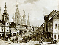 View of Moskvoretskaya Street, Zaryadye, Moscow, c.1800, alekseyev