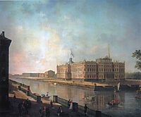 View onto St. Michael-s Castle in St. Petersburg from the Fontanka Side, alekseyev