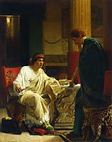 Vespasian Hearing from One of His Generals of the Taking of Jerusalem by Titus (The Dispatch), almatadema