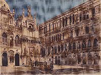 The courtyard of the Doge-s Palace in Venice, 1867, altrudolf