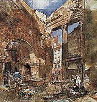 The fish market in Rome, 1865, altrudolf