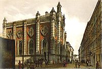 Jewish temple in the city Leopold, 1860, altrudolf