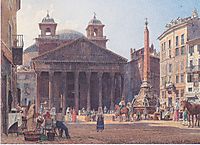 The Pantheon and the Piazza della Rotonda in Rome, 1835, altrudolf